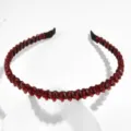 Red rhinestone headband for women sparkly crystal hair hoop cute party hair accessories - Wrapped Red
