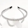 Silver crystal headband sparkly rhinestone hair hoop anti-slip party fashion hair accessories - Wrapped White