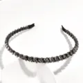 Elegant metallic beaded headband, sparkling crystal hair hoop for daily party wear. - Wound Wire Gray