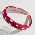 Red polka dot satin headband for women, stylish vintage wide hair hoop variant accessory. - Polka Dot Style / 1.8cm / Burgundy