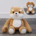 Lindo peluche de Shiba Inu suave animal de peluche adorable cachorro cucú muñeca cojín regalo - Serie escondite - Shiba Inu / 30 cm