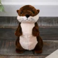Cute brown otter plush toy soft stuffed animal doll for kids sleeping and hugging. - Otter