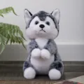 Cute husky plush toy soft stuffed animal doll adorable puppy figure for kids sleeping gift - Husky