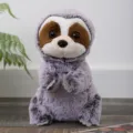 Grey sloth plush toy cute stuffed animal doll soft fluffy gift for kids and toddlers - Sloth