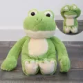 Lindo peluche de rana suave muñeco de peluche de animal con grandes ojos y diseño de peekaboo. - Serie El escondite - Rana / 30 cm