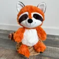 Cute orange plush stuffed animal toy with ringed tail soft doll gift for kids girls - NICI Raccoon - Orange
