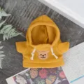 Morbida felpa con cappuccio gialla per bambole in cotone, ricamo orsetto dolce carino. - Felpa con cappuccio giallo zenzero - Accessorio E