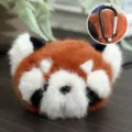 Cute red panda plush keychain fluffy animal bag charm soft toy pendant for keys daily decor. - Raccoon Head Pendant - 8cm