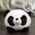 Cute plush panda keychain fluffy stuffed animal toy bag pendant charm soft cartoon gift. - Panda Head Pendant with Lobster Clasp - 8cm