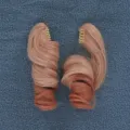 Paio di mollette per artigli di capelli ricci della bambola rosa marrone mini accessori - Parrucca per Bambola / Rosa loto