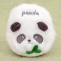Adorable Fluffy White Panda Plush Toy Keychain Cartoon Animal Doll Bag Pendant - Panda Head Coin Purse - Gray 10cm