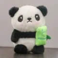 Cute panda plush toy pendant, soft stuffed animal keychain for daily bag decoration. - 11cm Bamboo Panda Pendant - A