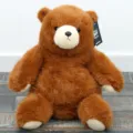 Weicher brauner Teddybär Plüschtier süßes Stofftier Kissen Puppe für Kinder Dekoration - Faule Braunbären zum Kuscheln / 35 cm