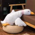 Peluche oca bianca morbido cuscino da sonno carino bambola papera per la cameretta - Oca bianca Huahua