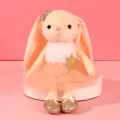 Cute ballet rabbit plush toy with tutu skirt and gold shoes, perfect girl gift for festivals. - Beige Ballet Bunny / 39 cm