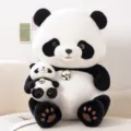 Cute giant panda plush toy with baby panda soft stuffed animal doll home decor gift - 80cm Panda Beibei Mother & Child
