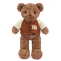 Marrone peluche orsacchiotto giocattolo con giacca stile college regalo perfetto. - 47cm / Orsetto con giacca da baseball - marrone scuro - caffè