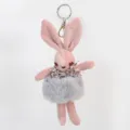 Süßes Ballett Hase Plüschtier Schlüsselanhänger, flauschige Kaninchen Puppe Tasche Anhänger - Rosa Mumu-Hase