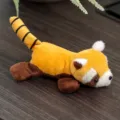Cute plush red panda pendant doll, soft stuffed animal toy for backpack decoration. - Little Raccoon Magnet - 15cm - Brown