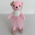 Rosa Balletthäschen Plüschtier Variante, süßes ausgestopftes Kaninchen mit Kleid. - Rosa Ballett-Bär