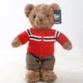 Cute plush teddy bear with red zippered sweater and brown pants, soft stuffed doll gift. - Jessie Bear - Red / Approx. 40CM