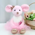 Süßes Ballett Kaninchen Plüschtier mit rosa Tutu Kleid, weiche Kuscheltier Puppe für Mädchen. - Rosa Ballettratte