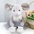 Süßes Ballett Kaninchen Plüschtier für Mädchen, weiche Stofftier Puppe mit Kleid, tolles Geschenk. - Graue Ballett-Maus