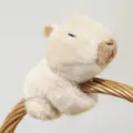 Cute capybara plush slap bracelet toy, soft beige stuffed animal wrist band for kids gift. - Small Capybara Slap Bracelet - Light Brown - 14cm