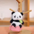 Lindo llavero de peluche de panda, suave animal de peluche para mochila y colgante de bolso. - Panda loto 11 cm
