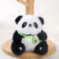 Variante de Llavero de Panda de Peluche, Lindo Colgante de Bolso Animal con Accesorio - Panda sentado aguacate 10 cm