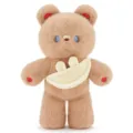 Cute plush brown bear stuffed toy with cute bunny bag, soft fluffy animal doll gift for kids - Little Rabbit Bag Bear (Red) / 40CM / Brown