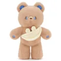 Cute brown plush bear doll with blue details and mini crossbody bag for kids gift. - Little Rabbit Bag Bear (Blue) / 40CM / Brown