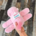 Cute pink capybara slap bracelet plush toy, soft stuffed animal doll wristband gift - Slap Bracelet Plush with Ball on Back - Wagging Tail - Pink 15cm
