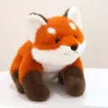 Cute fox plush toy with soft fluffy fur, realistic details, perfect for children and home decor. - Lying Fox / 30cm