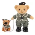 Hug Bear pluche beer politie teddybeer knuffel schattige pop met reddingshond set - Staande Royal Police beer & Duitse herder