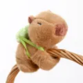 Cute capybara plush slap bracelet toy, soft animal doll wristband accessory for kids and gifts. - Capybara Slap Bracelet with Ball - Brown - Approx 14cm