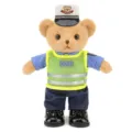 Schattige politie teddybeer pluche speelgoed pop, zacht knuffeldier speelgoed met uniform en hoed. - Staande verkeerspolitiebeer / 30cm