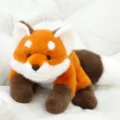 Simpatico peluche volpe rossa, morbida bambola di animale imbottito, cuscino per dormire. - Volpe Sdraiata / 30cm
