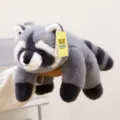 Cute grey raccoon plush toy, soft stuffed animal lying down body pillow for sleeping and home decor. - Lying Raccoon