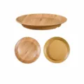 Assiette ronde en mélamine avec texture grain de bois, diamètre de 24.2cm pour la cuisine. - Plaque en Bois