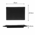 Assiette noire en mélamine, plat rectangulaire gaufré de 30cm pour maison et restaurant. - Assiette Relief 23321 / Mélamine de qualité alimentaire / Noir Sablé