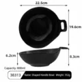 Black melamine creative bowl with handle, anti-scalding noodle rice bowl 22.5cm sku - Bowl with Handle / 8.85x7.8 Inch / Black