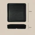 Plateau carre en melamine noire mat avec rainures interieures, vaisselle 15.8cm. - 6,27 Pouces / Noir