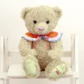 Krullende pluche teddybeer speelgoed met oranje kantkraag, schattige knuffeldier pop cadeau. - Zithoogte ca. 30 cm / Groene prinsessenbeer in Britse stijl