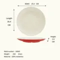 Melamin Nudelschüssel 25.4cm zweifarbig verdickt verbrühungssicher Suppenschüssel SKU - Großer Teller 25.4cm / Rot & Kakao Zweifarbig