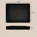 Plat Carré en Mélamine Noir Mat Rayé Vaisselle de Restaurant Professionnel 29.8x23.6cm - 11,79 Pouces / Noir