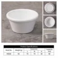 White melamine sauce cup small round dipping bowl commercial home use 74x74x38mm 60ml - Model 44038 (60ml) / White