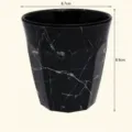 Black melamine nine-corner cup marble pattern drinking tumbler 270ml home kitchenware - Black Marble