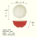Zweifarbiges Melamin Nudelschale 12.5cm Durchmesser 350ml Kapazität verdicktes Anti-Brüh-Design - Kleine Nudelschale 12.5cm / Rot & Kakao Zweifarbig