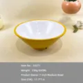 Bol à nouilles en mélamine de 7 pouces bol à soupe bicolore jaune blanc usage domestique - 33271 Bol à Nouilles Moyen / 7 Pouces (17.7x7.4cm) / Jaune Extérieur et Blanc Intérieur